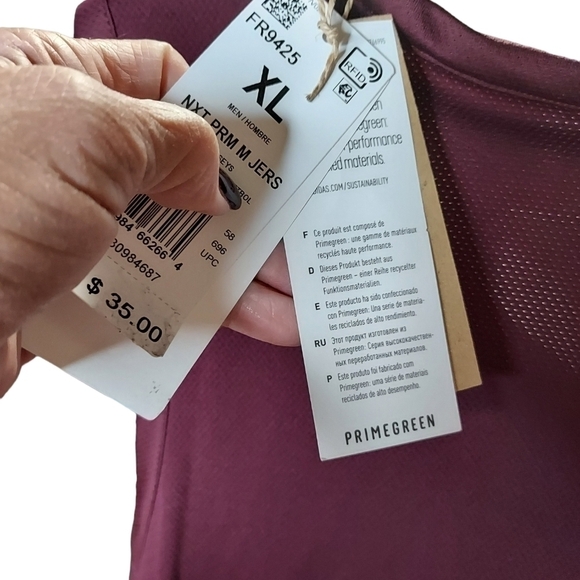 Adidas NXT Basketball Jersey XL Maroon and white prime green recyclematerial NWT - Picture 4 of 13